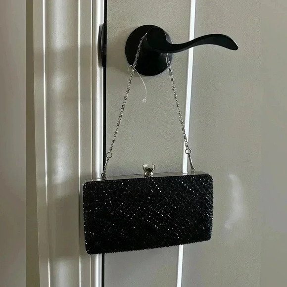 De Blossom Collection Handbags - De Blossom Collection Black Sparkly Purse